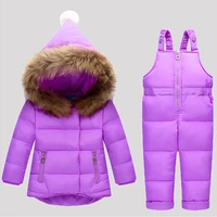 children winter jackets jumpsuit 2pcs 30 degrees baby clothing sets kids snowsuit baby boy girls duck down coats pants suit