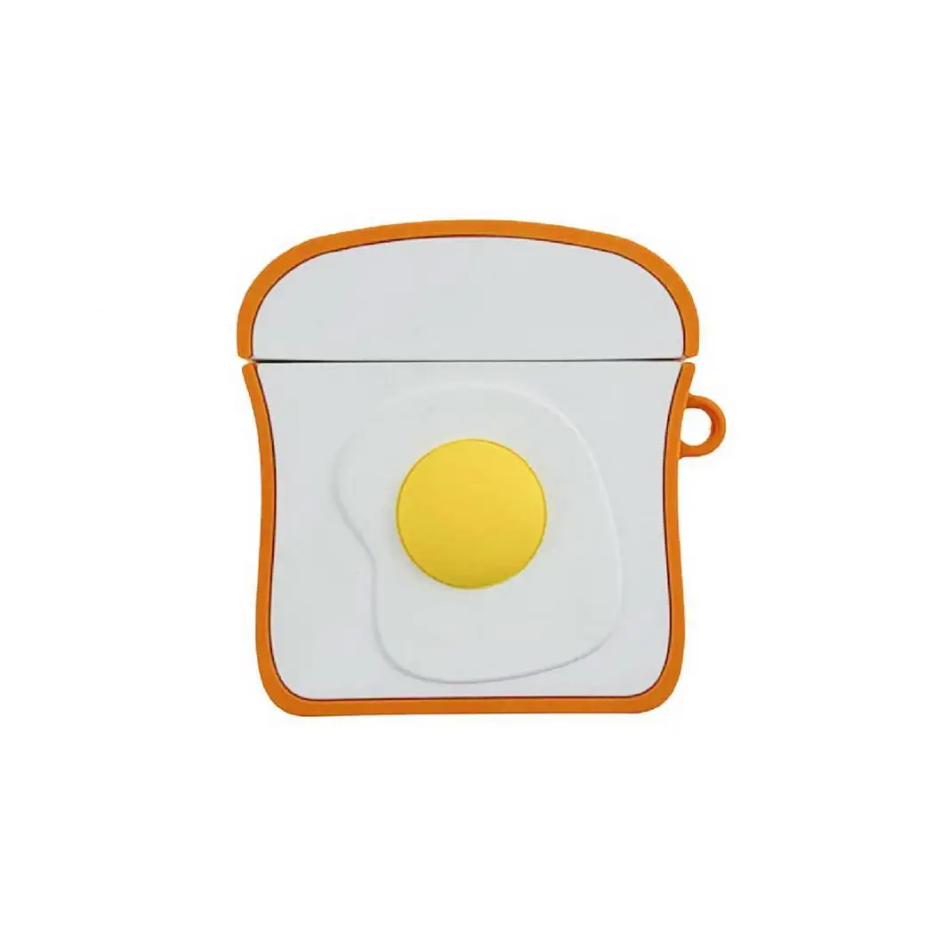 Силиконовый наушник в форме яйца защитный чехол желтый белый противоударный для