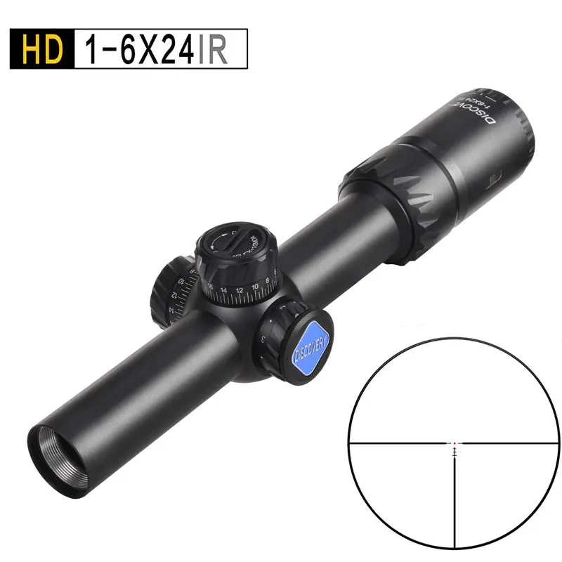 Тактический Компактный ИК прицел Discovery HD 1 6X24 стеклянный гравированный