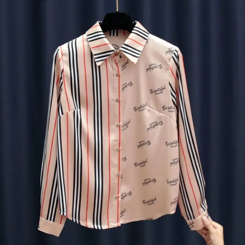 Женская блузка с длинным рукавом принтом весна-осень LS063 | одежда