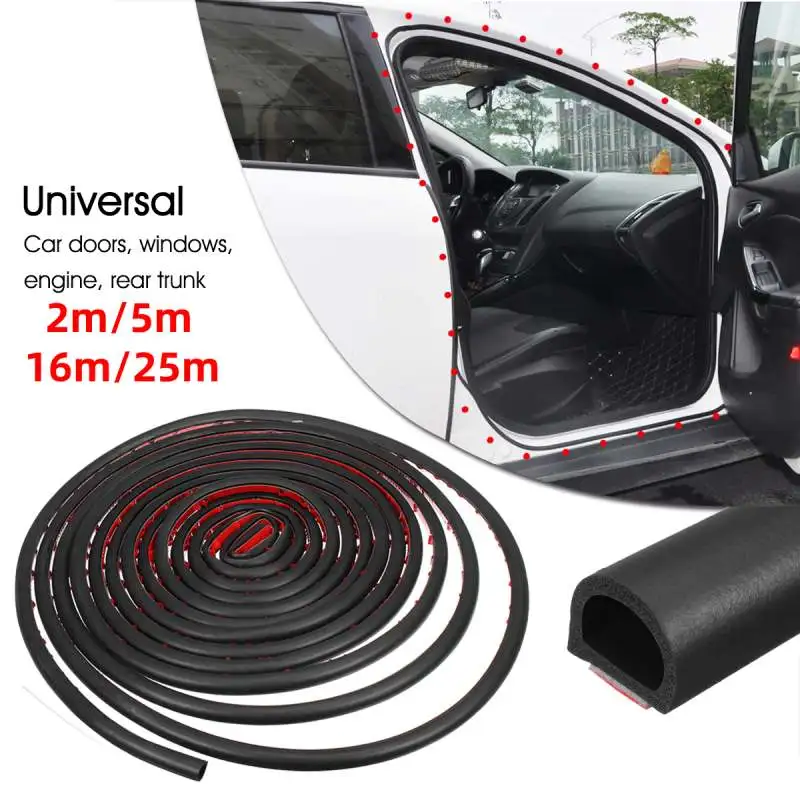 

Уплотнительная лента для дверей автомобиля, 2 м, 5 м, 16 м, 25 м, самоклеящаяся, водонепроницаемая, звукоизоляционная, звукоизоляционная, резино...