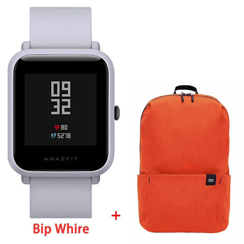 [Официальный] Смарт-часы Xiaomi Amazfit bip для мужчин и женщин Huami amzfit bip SmartWatch Bluetooth сердечного ритма 45 дней в режиме ожидания IP68+ gps - Цвет: GPS Cloud white-bag