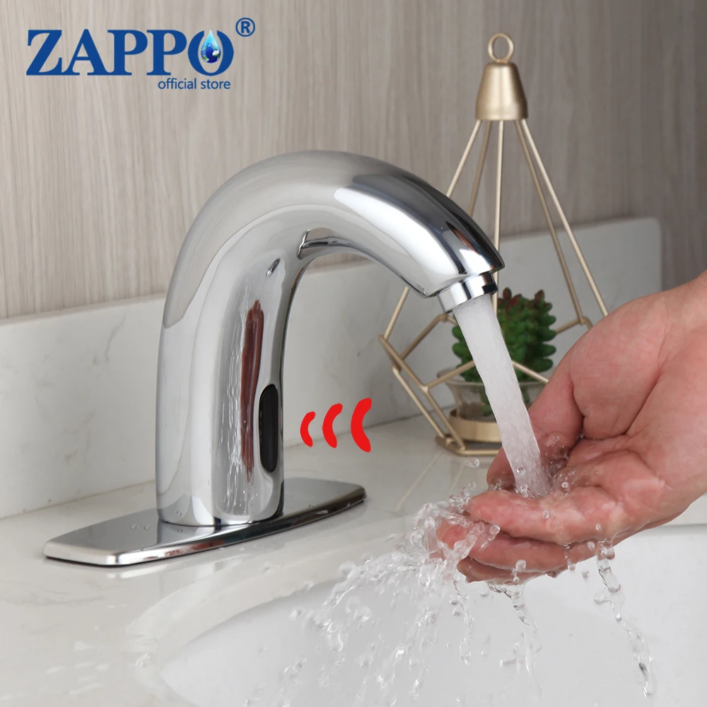 

Смеситель для ванной ZAPPO с автоматическим инфракрасным датчиком, индуктивный Электрический кран для раковины, экономия воды, Бесконтактный