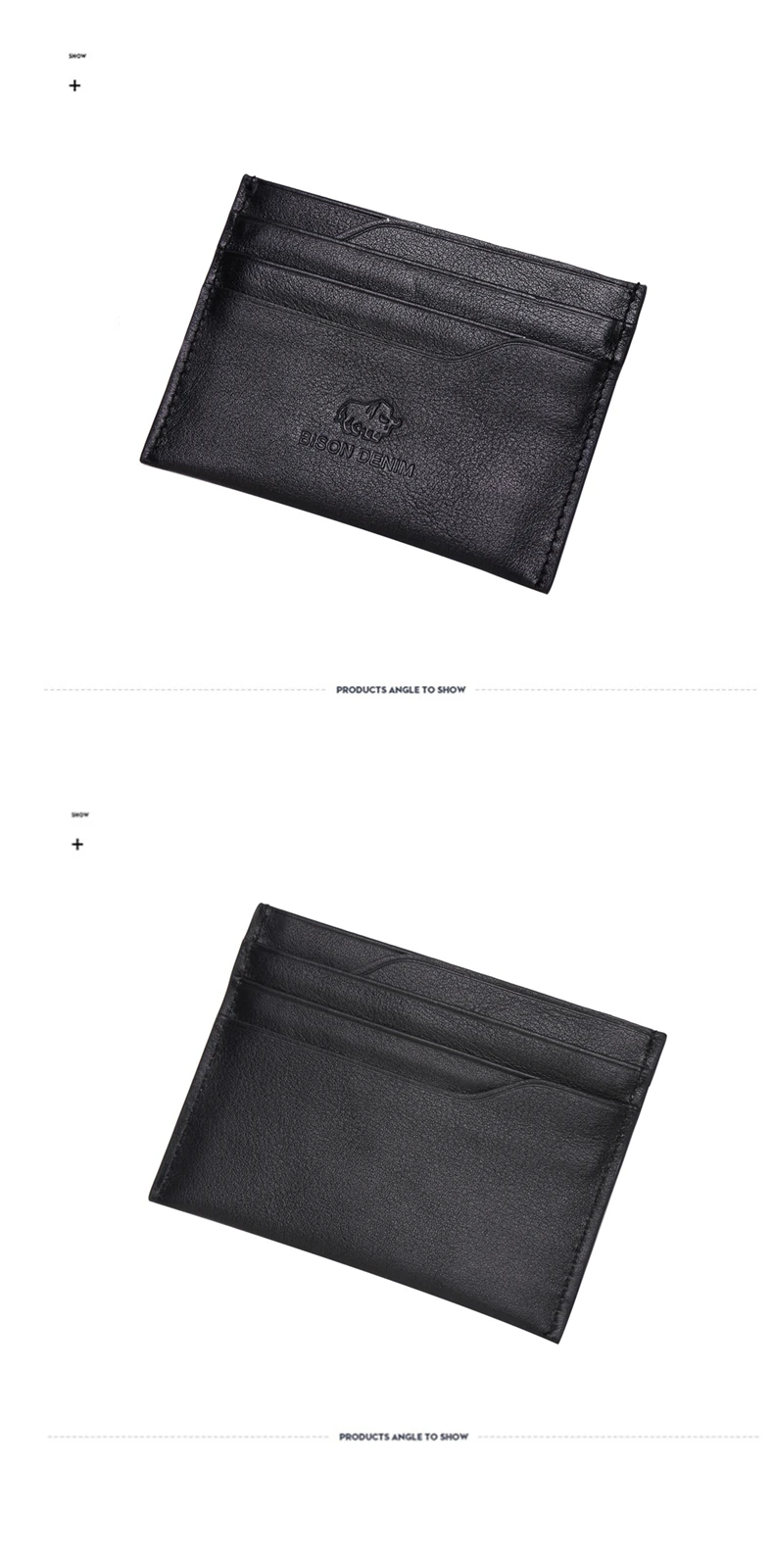 BISON DENIM, мужские кошельки из натуральной кожи, портмоне из воловьей кожи, маленькие кошельки для кредитных карт и удостоверений личности, короткие мужские кошельки, визитницы W9315
