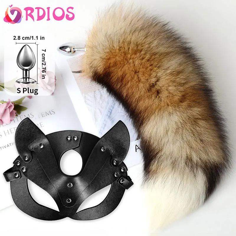 Разъемная Анальная пробка настоящий Лисий хвост металлическая секс-хвост товары