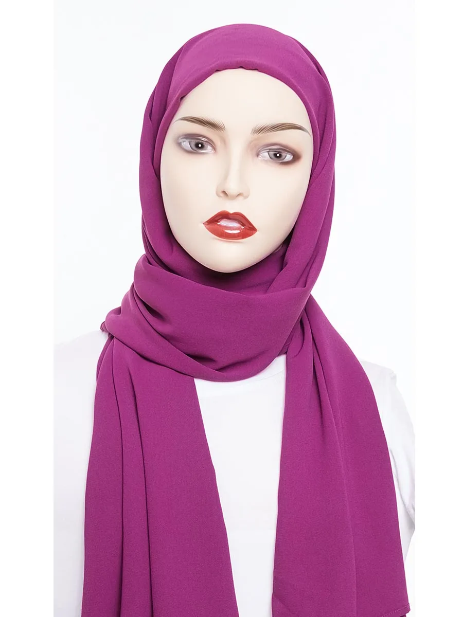 purple hijab scarf BNSQ женское мусульманское платье одежда женщин мусульманских стран Jilbab вышивка, Макси-платье плюс размер Турция Кафтан марокканский индонезийский пакистанский - Цвет: purple hijab scarf