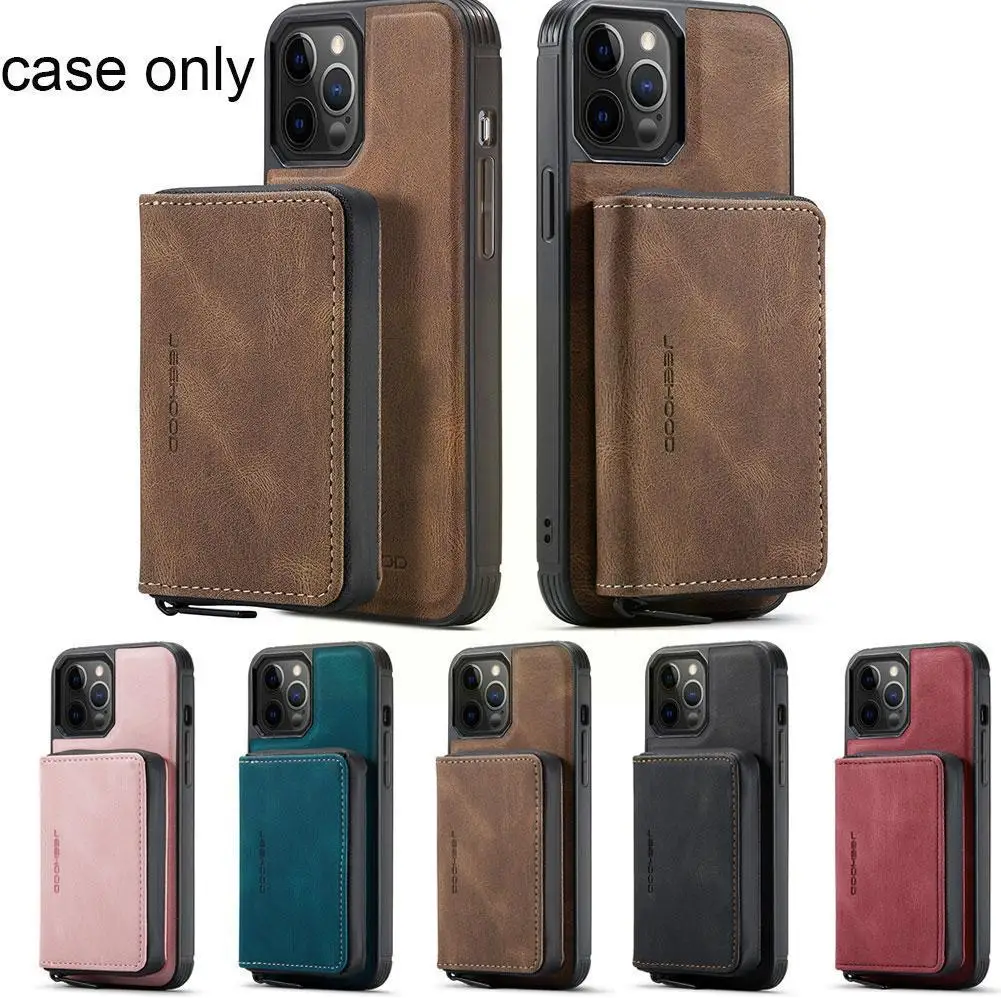 

Back Cover For 13/13 Max/13 Pro/13 Pro Max Phone Leather Card Holder Magnetic Detachable Wallet Bag Protective U8c5