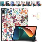 Чехол для Xiaomi Pad 5Pad 5 Pro 2021 11,0 дюймов pad 5 pro, трехскладной смарт-чехол с автоматическим пробуждением, мощный магнитный адсорбционный чехол + ручка