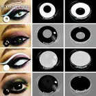 Цветные контактные линзы EYESHARE для косплея, 1 пара, цветные контакты ed для глаз, косметика, Хэллоуин, аниме, макияж, цветные сумасшедшие линзы, черные