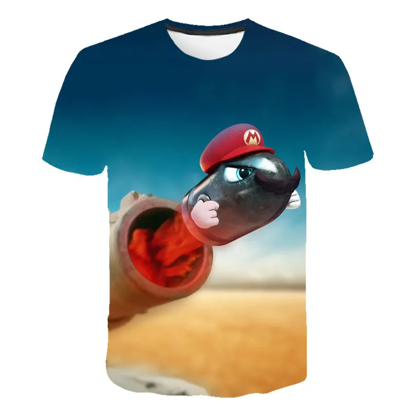 picture color Детские футболки с 3D принтом Марио, костюм летние футболки для девочек и мальчиков, верхняя одежда, детская одежда, повседневная футболка для малышей - Цвет: picture color