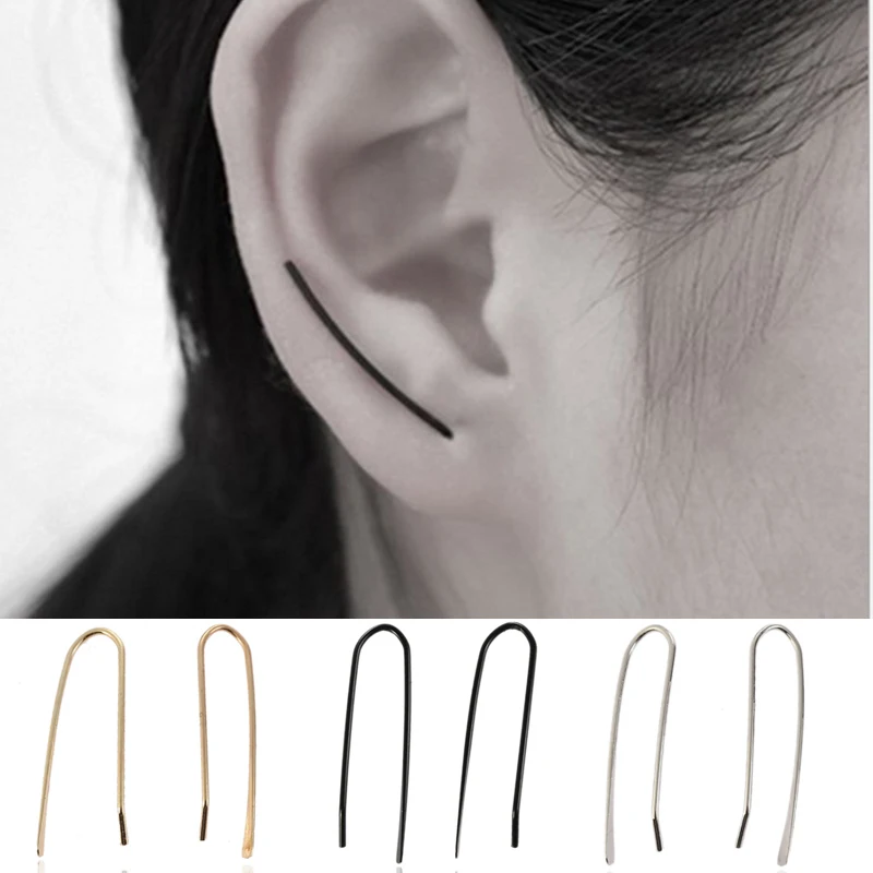 Новые простые Зажимы для бумаги минималистичные серьги гвоздики золотого