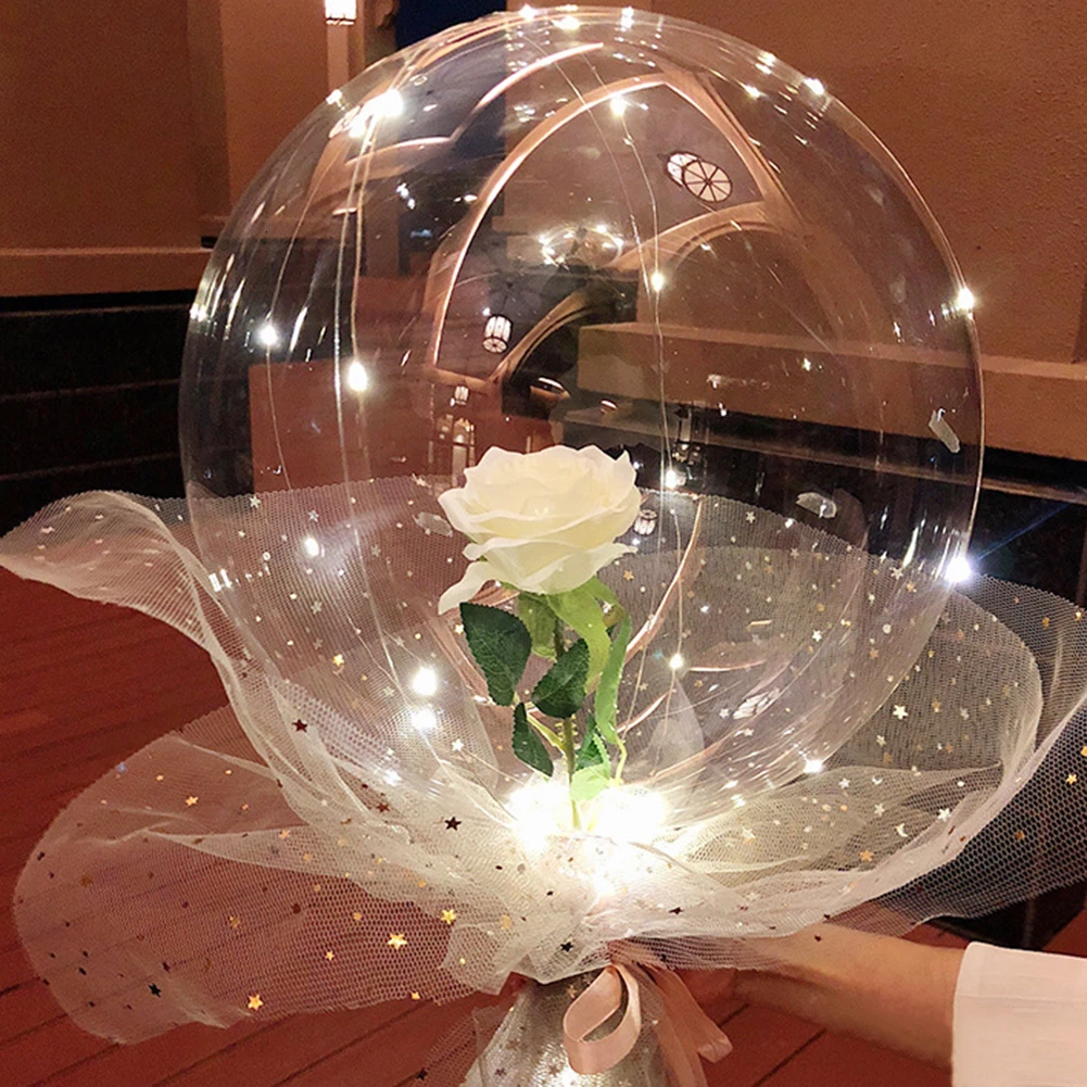 Светодиодные шары DIY розы Букет воздушные для дома вечерние светящиеся с