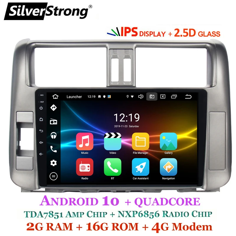 SilverStrong ips 9 дюймов Android10.0 4G модем автомобильный DVD для Toyota Land cruiser Prado 150 LC150 gps 2010 2011 2012 2013 радио без DVD
