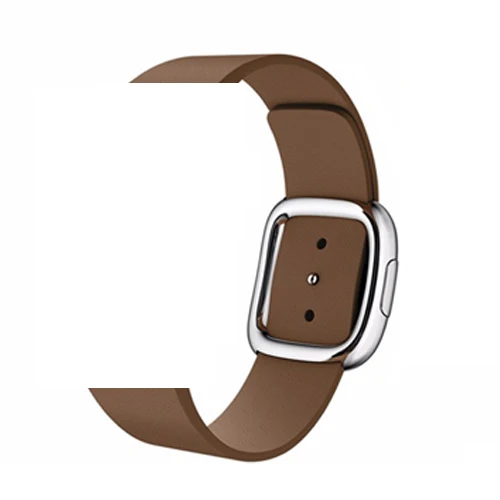 brown Современный ремешок с пряжкой для apple watch 44 мм 40 мм iwatch 42 мм 38 мм браслет из натуральной кожи ремень для apple watch 5 4 3 2 1 - Цвет ремешка: brown