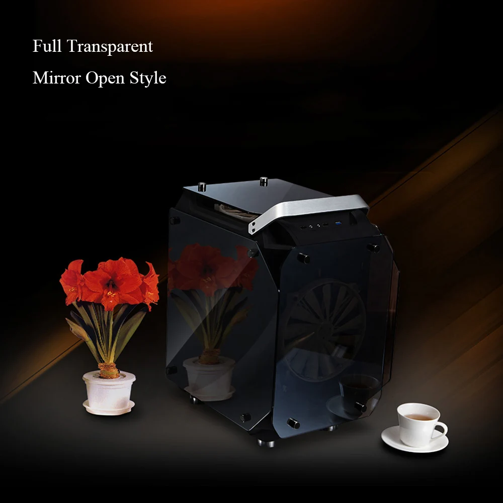 Чехол для компьютера ATX Gamer из закаленного стекла полностью прозрачное зеркало