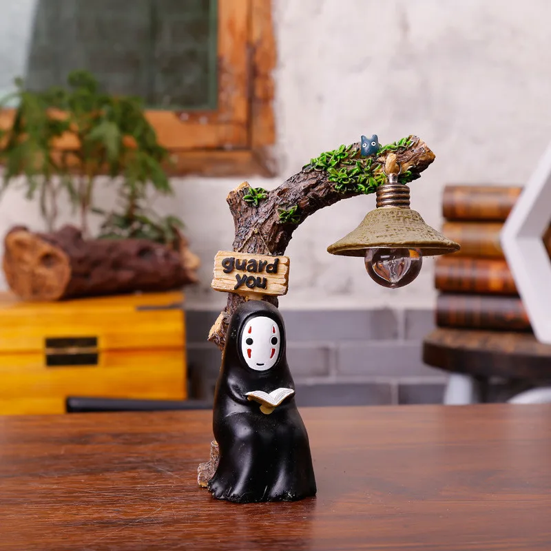Креативный светодиодный ночник изысканный Hayao Miyazaki Безликий из смолы Craft ночной
