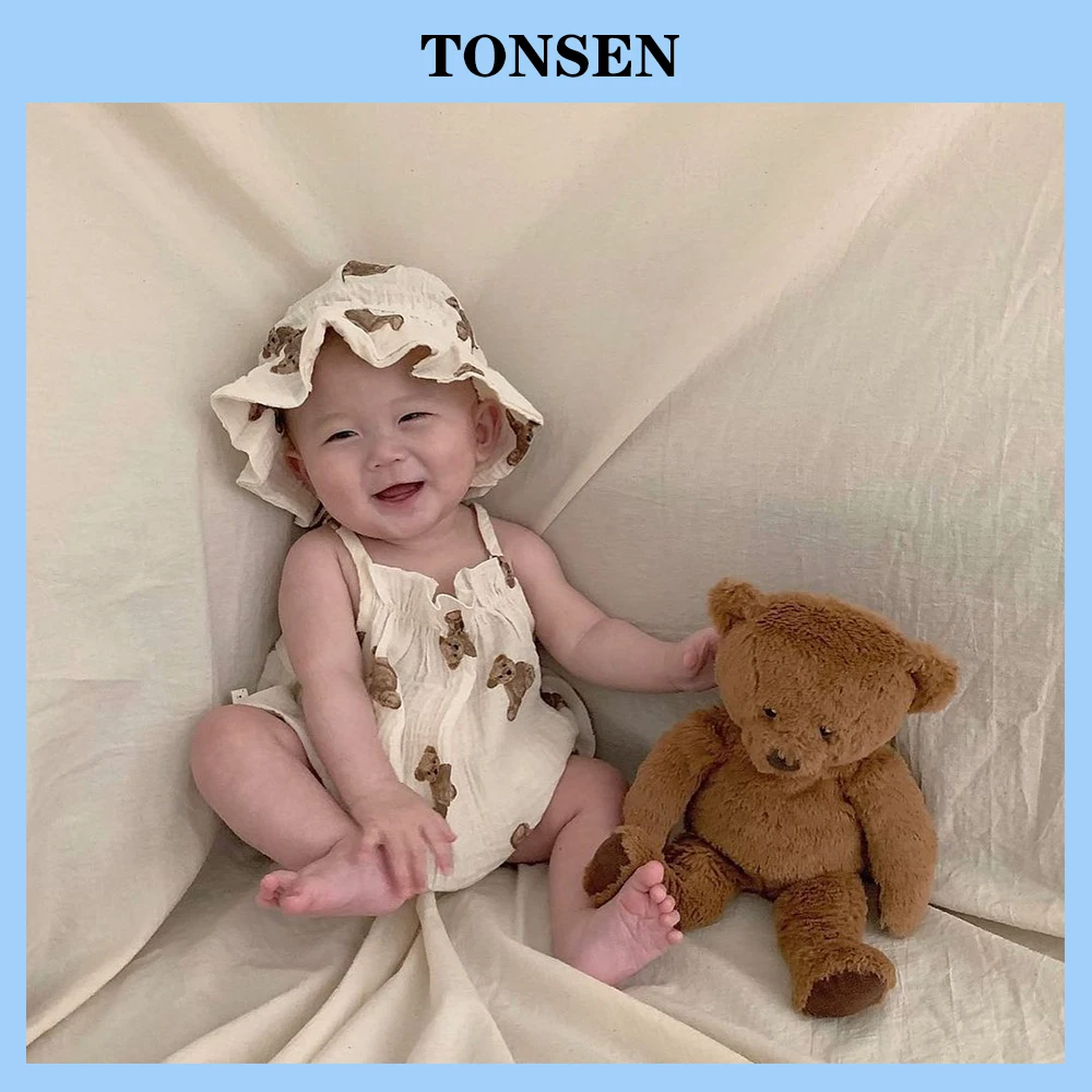 TONSEN INS комплекты одежды для маленьких девочек хлопковый шифоновый комбинезон на