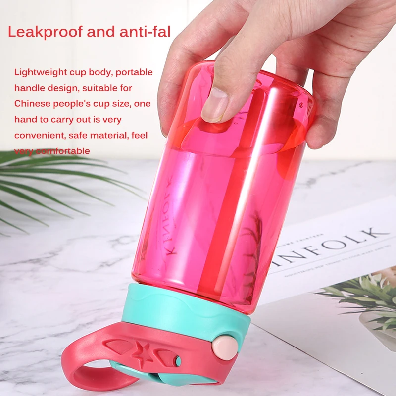 Портативные Мультяшные спортивные бутылки для воды 450 мл соломинка детский