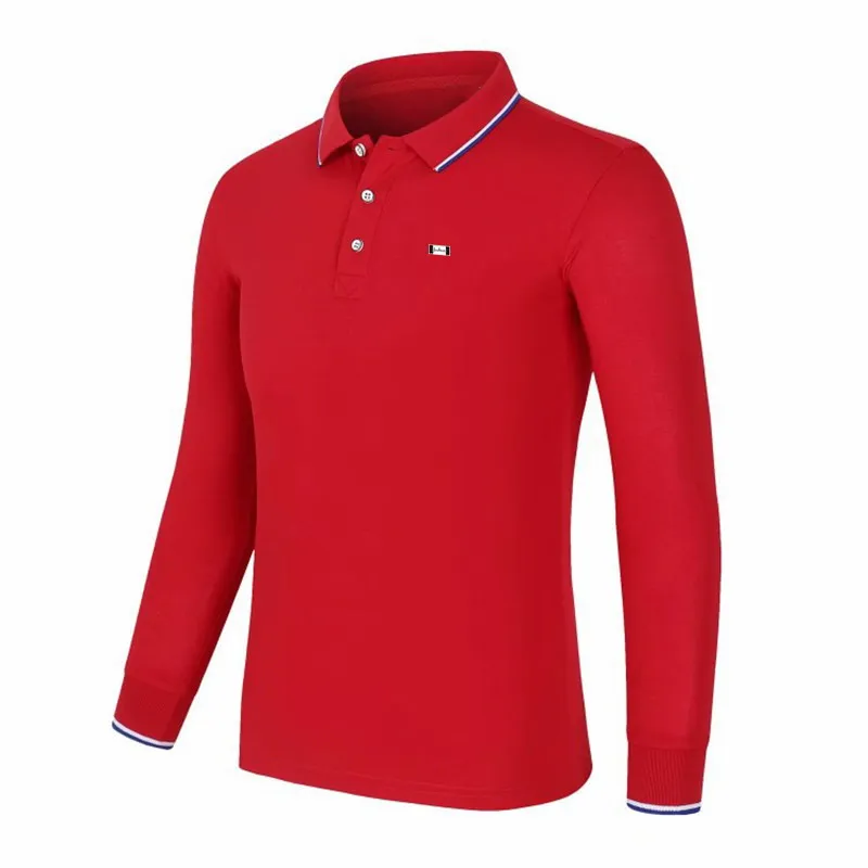 

Mercerized cotton Eden Long Sleeve Men Casual Loose Polo Shirts Embroidery Mens Clothes Dress Shirt Male Lapel T-shirt S-4XL