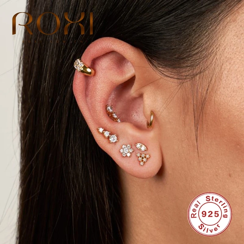 ROXI сердце треугольник квадратная Луна булавка цепь кошачьи уши Кристальные