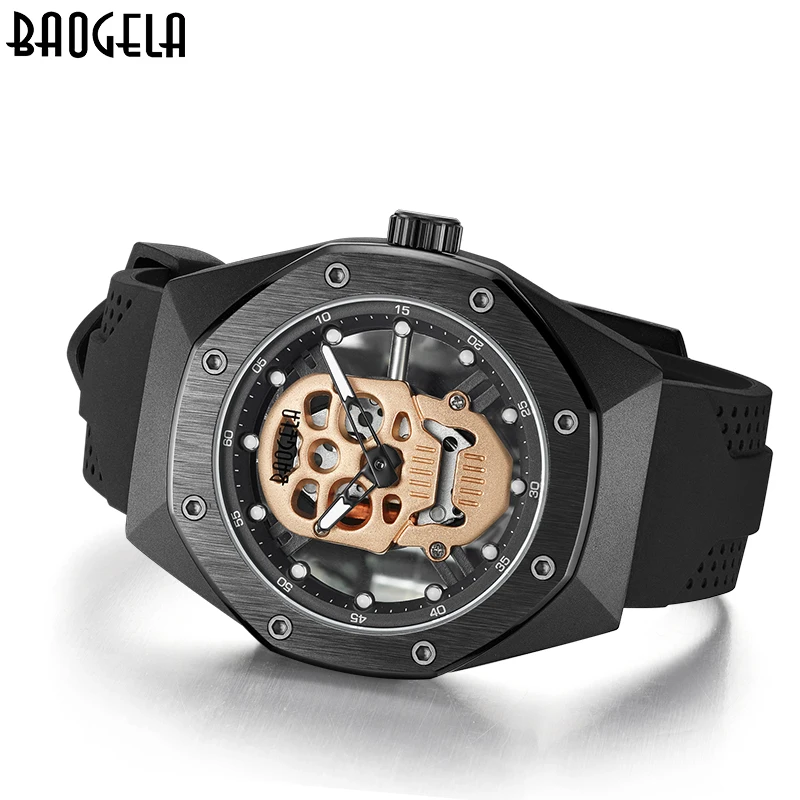 BAOGELAsquelette montres hommes évider étanche montre браслет crâne cadran militaire sport homme Relogios Masculino 190|Кварцевые