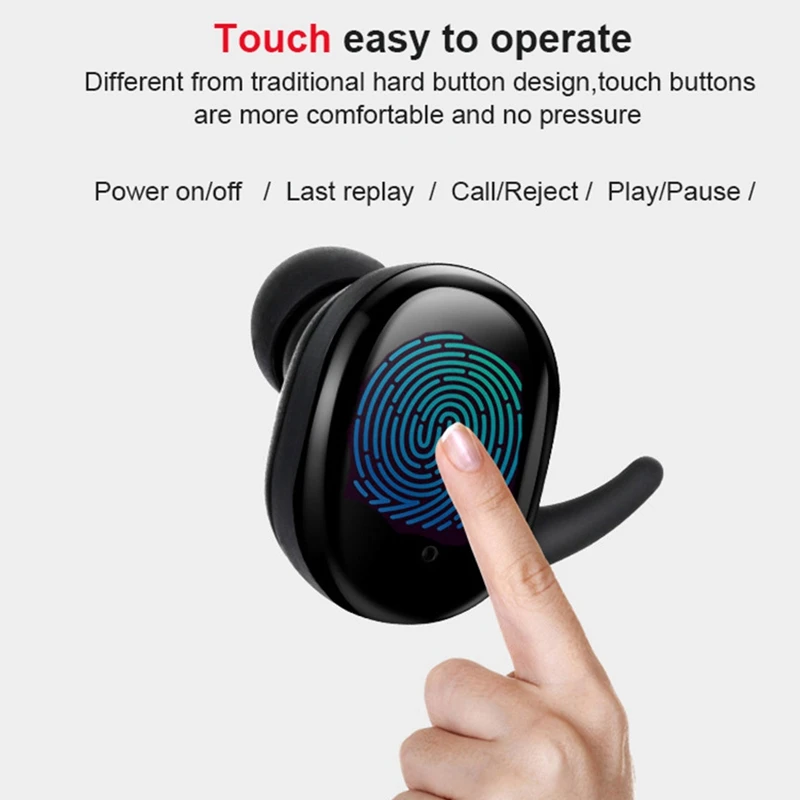 Беспроводные наушники стерео водонепроницаемые TWS V5.0 мини Bluetooth с сенсорным