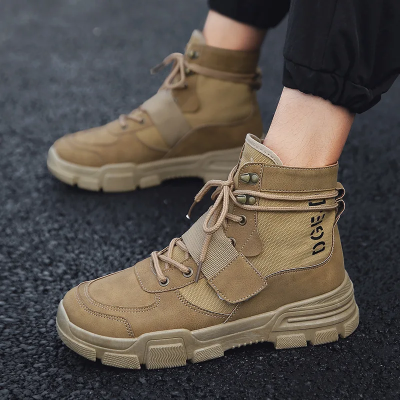 Мужская обувь Кожаные зимние мужские прогулочные ботинки в британском стиле