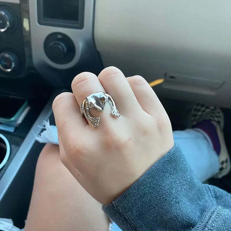 Кольцо в стиле хип-хоп лягушка Жаба животное рок облегающие парные кольца для