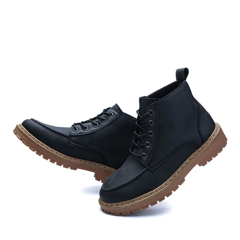 Chaussure homme/зимние мужские модные ботинки в стиле ретро; повседневные Водонепроницаемые Красивые кожаные ботинки в стиле ретро; мотоботы; Para Man 5