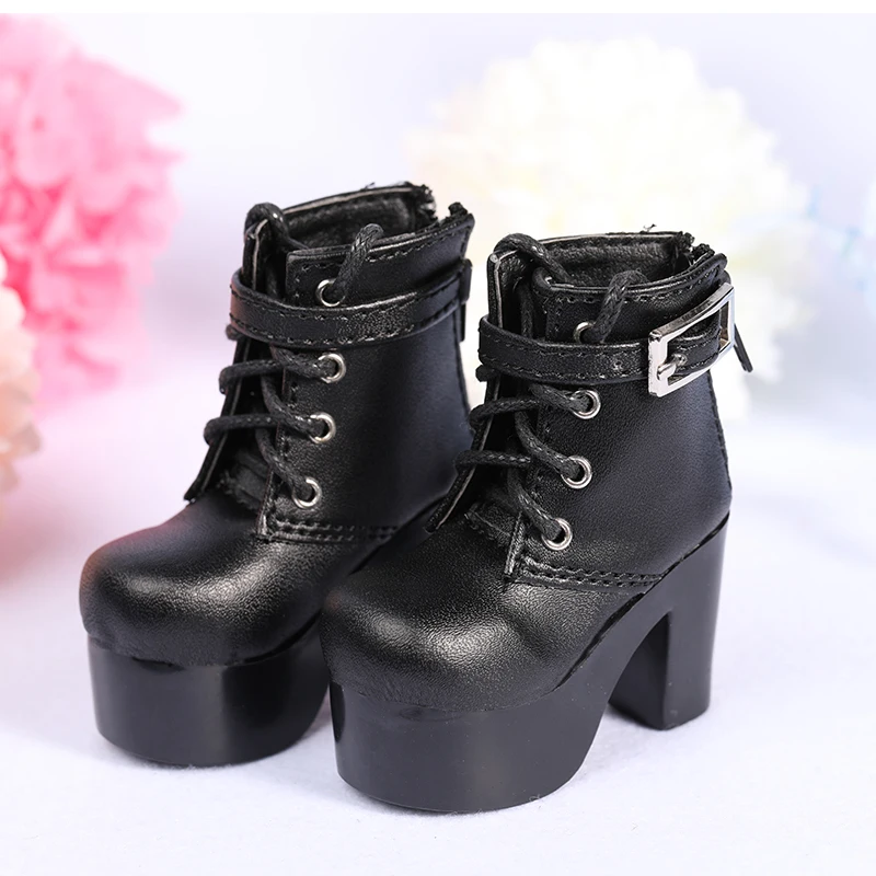 BJD dolls SD полусапожки на Высоком толстом каблуке черные сапоги шнуровке обувь для
