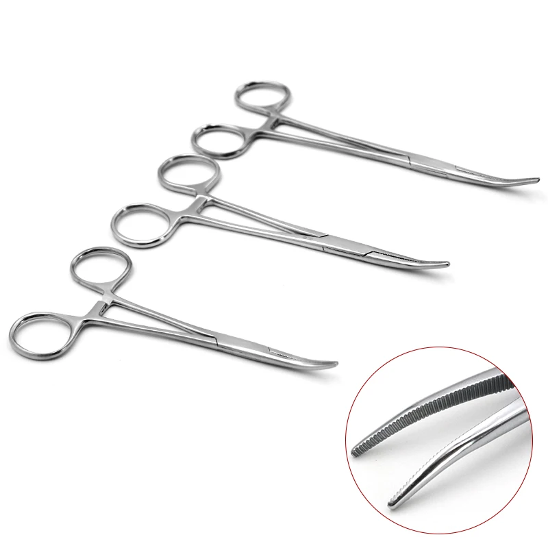 14/16/18cm Stainless Steel Hemostatic Clamp Forceps Surgical Forceps Surgical Tool Needle Holder Pliers Straight/Elbow Head