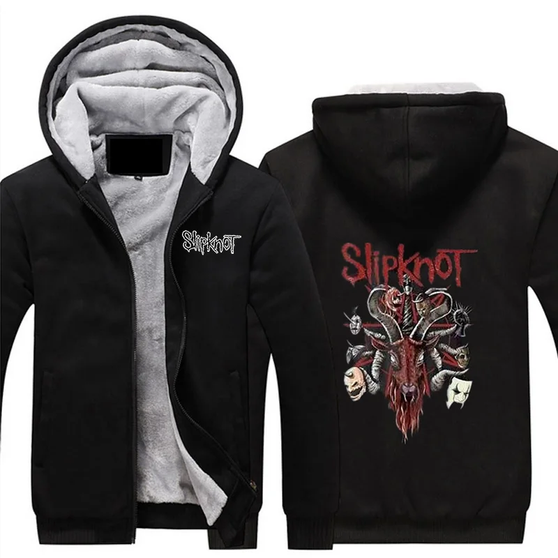 2019 зимние модные толстовки с капюшоном на молнии куртки рок группа Slipknot принтом