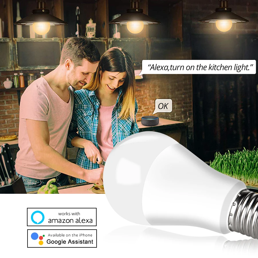 Светодиодный светильник приложение работает Alexa Google Assistant Голосовое управление