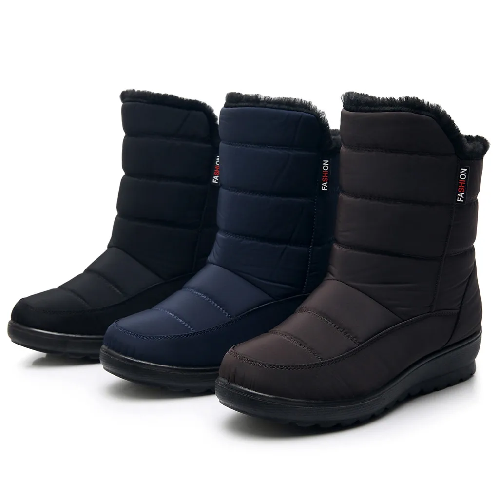 Women Boots Winter Shoes Platform Snow Woman Plush Warm Female High Plus Size Ladies Casual Waterproof 2019 | Обувь