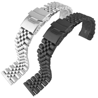 stainless steel watch bracelet strap 20mm 22mm 24mm women men silver solid metal watch band strap accessories