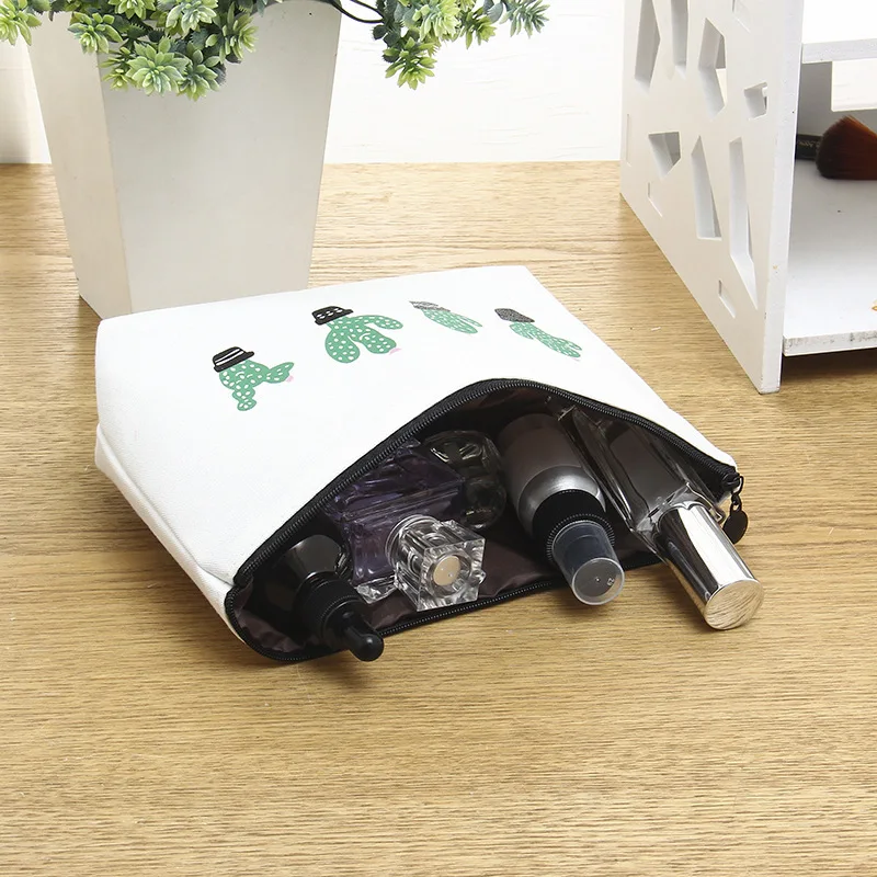 Модная женская косметичка с принтом кактуса сумка Органайзер для туалетных