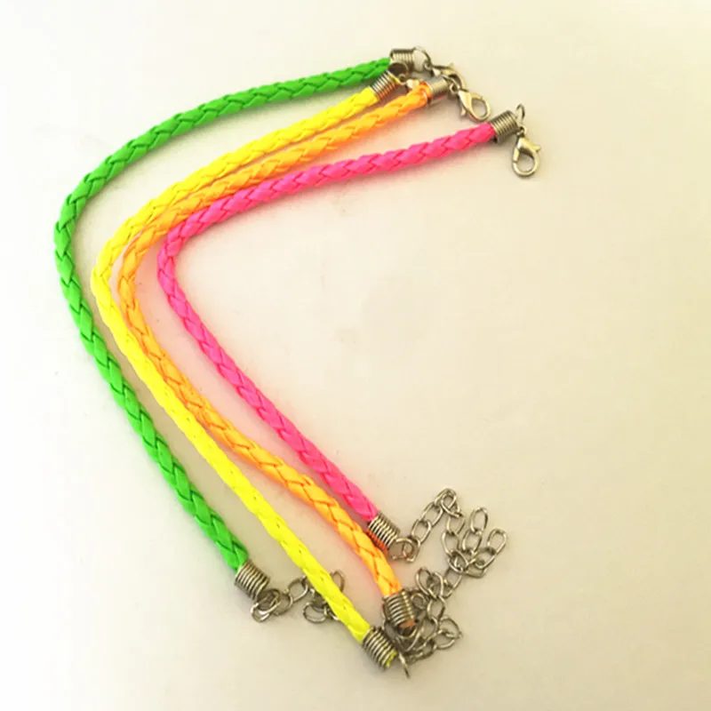 4 мм 7 дюймов-9 дюймов Смешанные цвета флуоресцентные искусственная оплетка кожа с