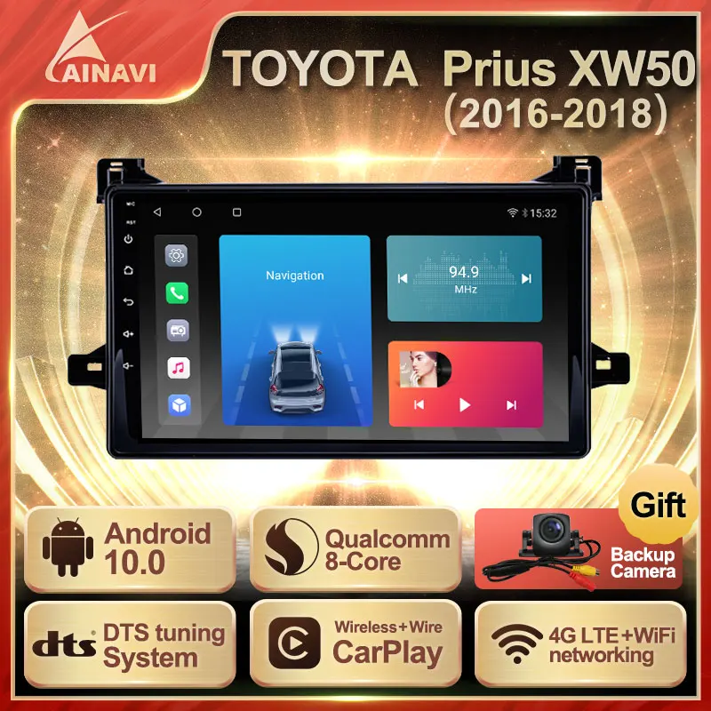 Автомобильный радиоприемник Android 10 0 QLED для Toyota Prius XW50 2016 2018 автомобильный стерео