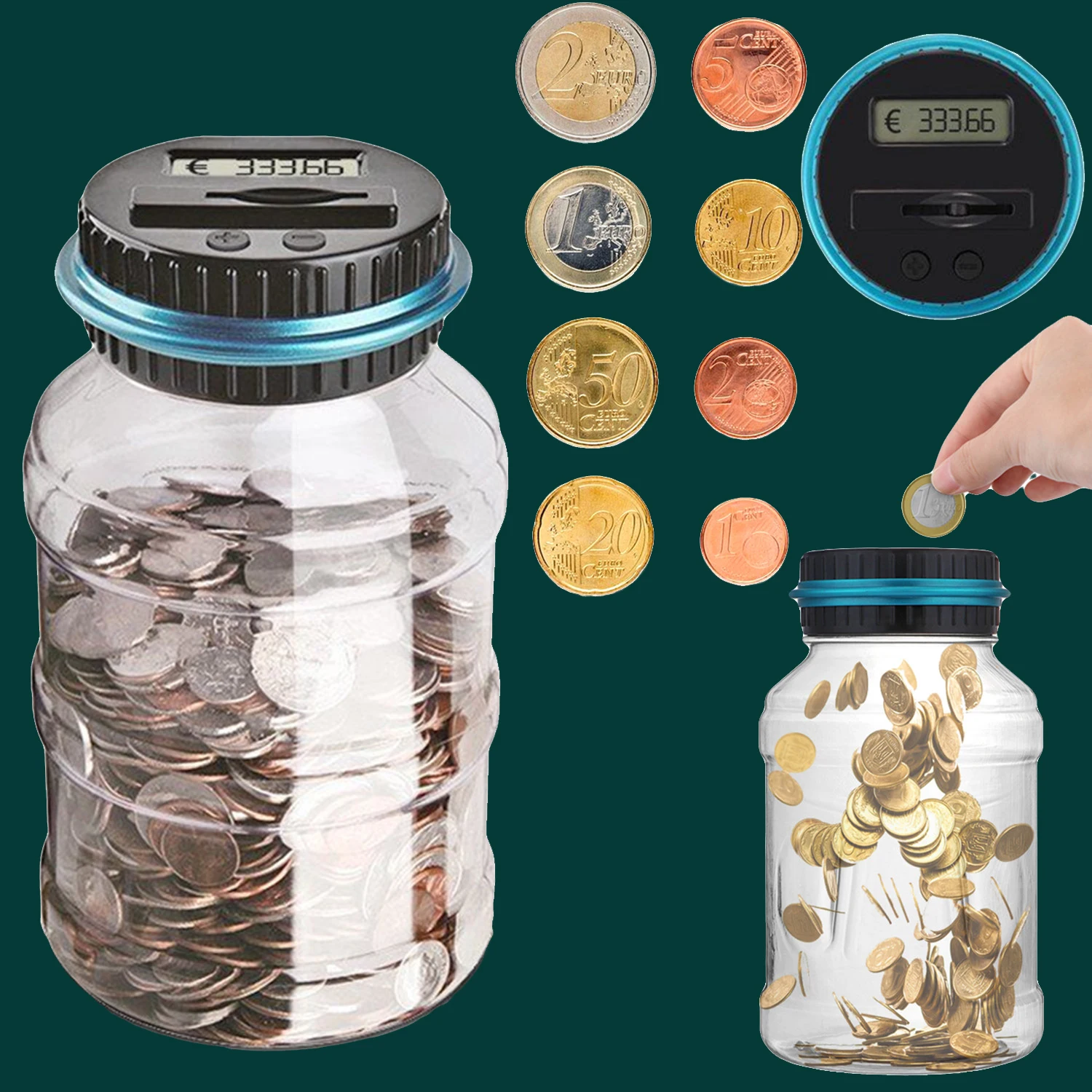 Копилка счетчик монет электронные цифровые ЖК дисплей подсчет для экономии