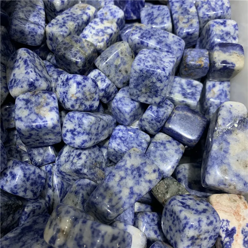 

New arrivals 1000g natural blue dot polished gemstone cube reiki healing crystals tumbled stones for meditation