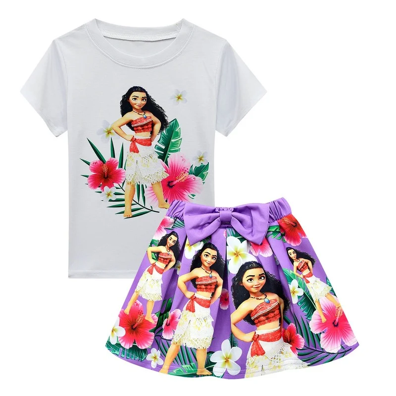 

2021Kids Princess Moana Cosplay Costume Girls Gifts Halloween Birthday Party Dress Set Girl Vaiana Dress hat Cosplay Costumes