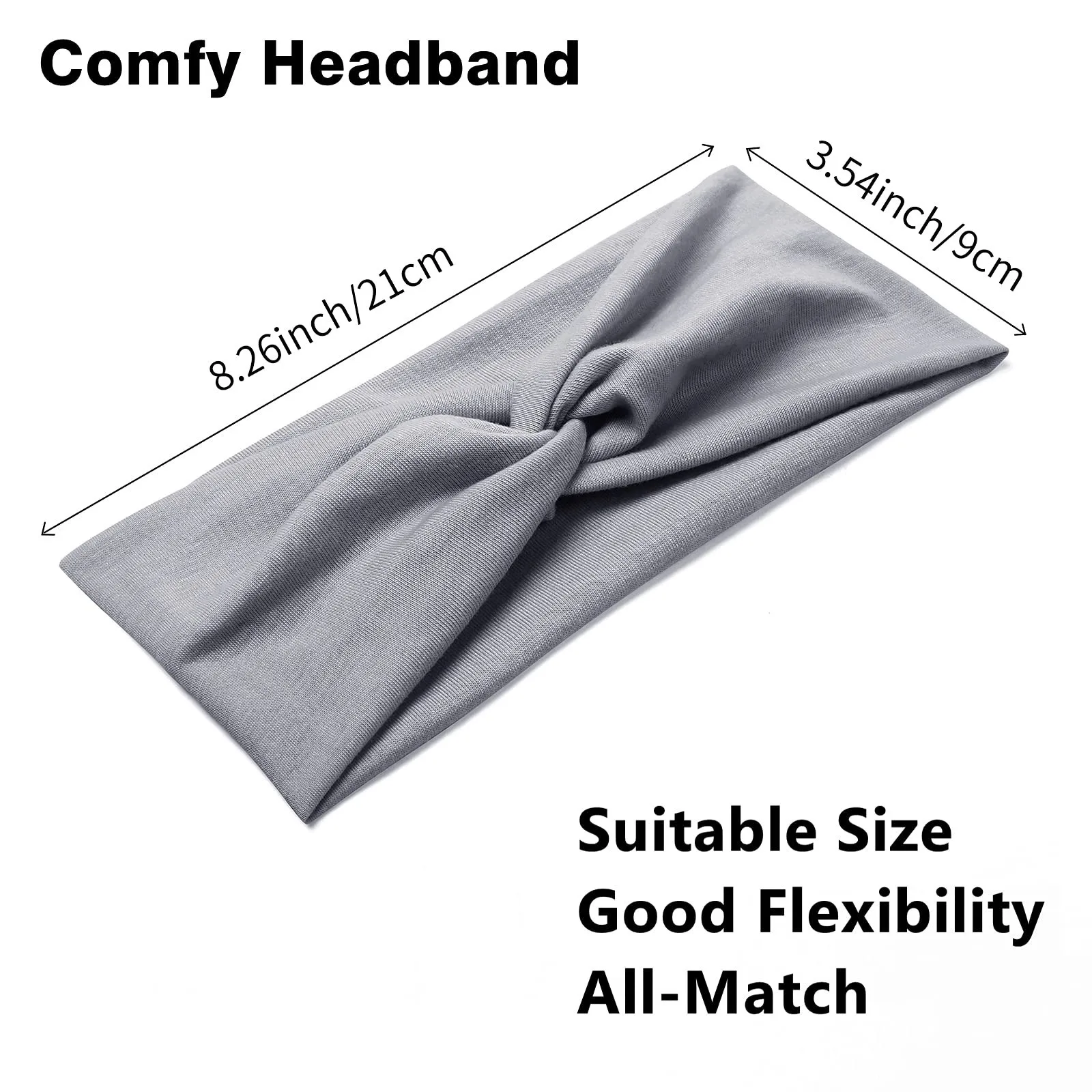 

Headbands For Women Wide Head Band Boho Turban Hair Accessories Solid Color 4PC