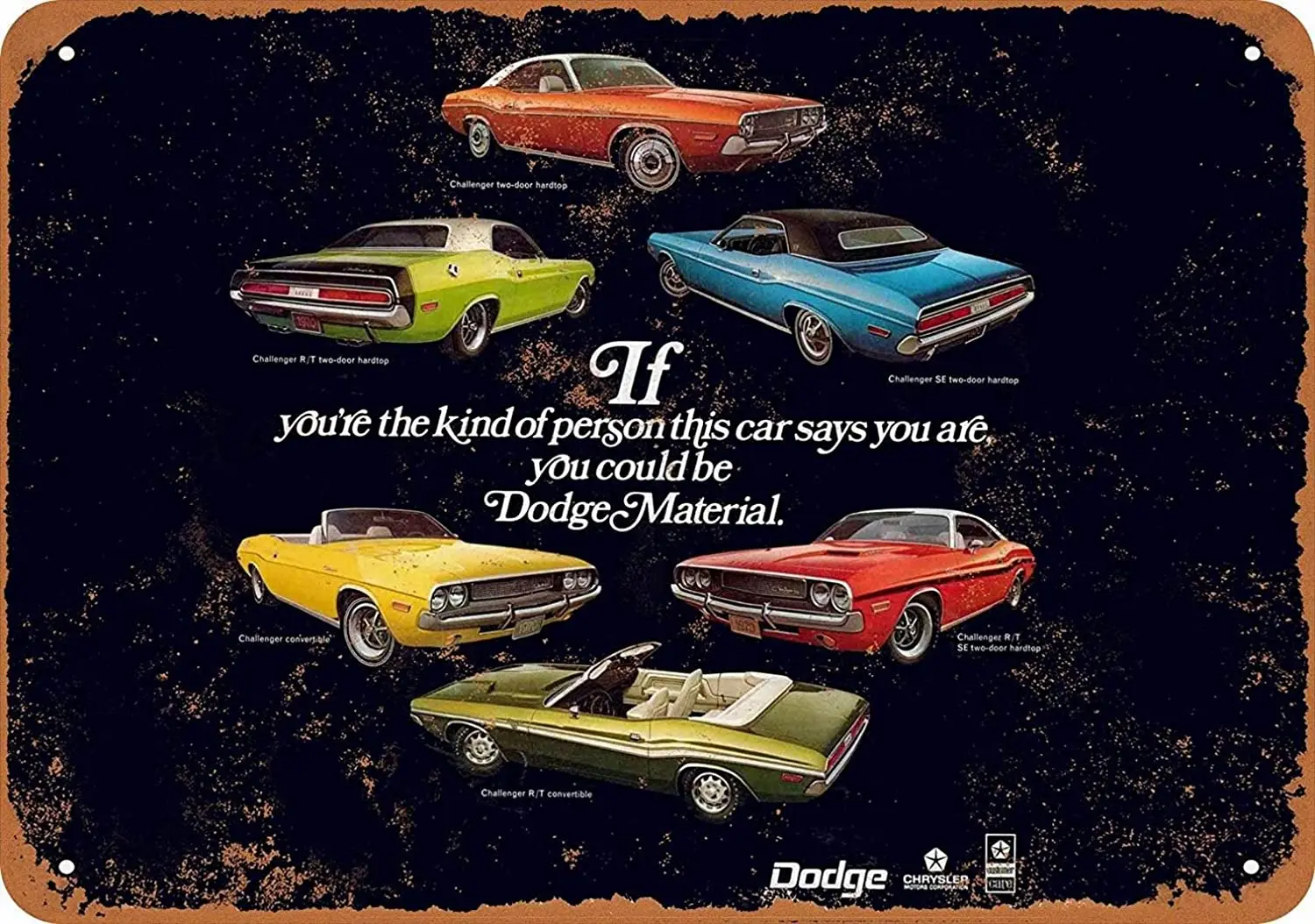 

Fsdva 8 x 12 Metal Sign - Dodge Lineup - Vintage Wall Decor Art