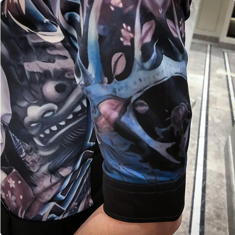 

2020 New style Male High quality pure cotton Printed short-sleeved shirt/Men's slim fit lapel Business shirt camisas hombre 3XL