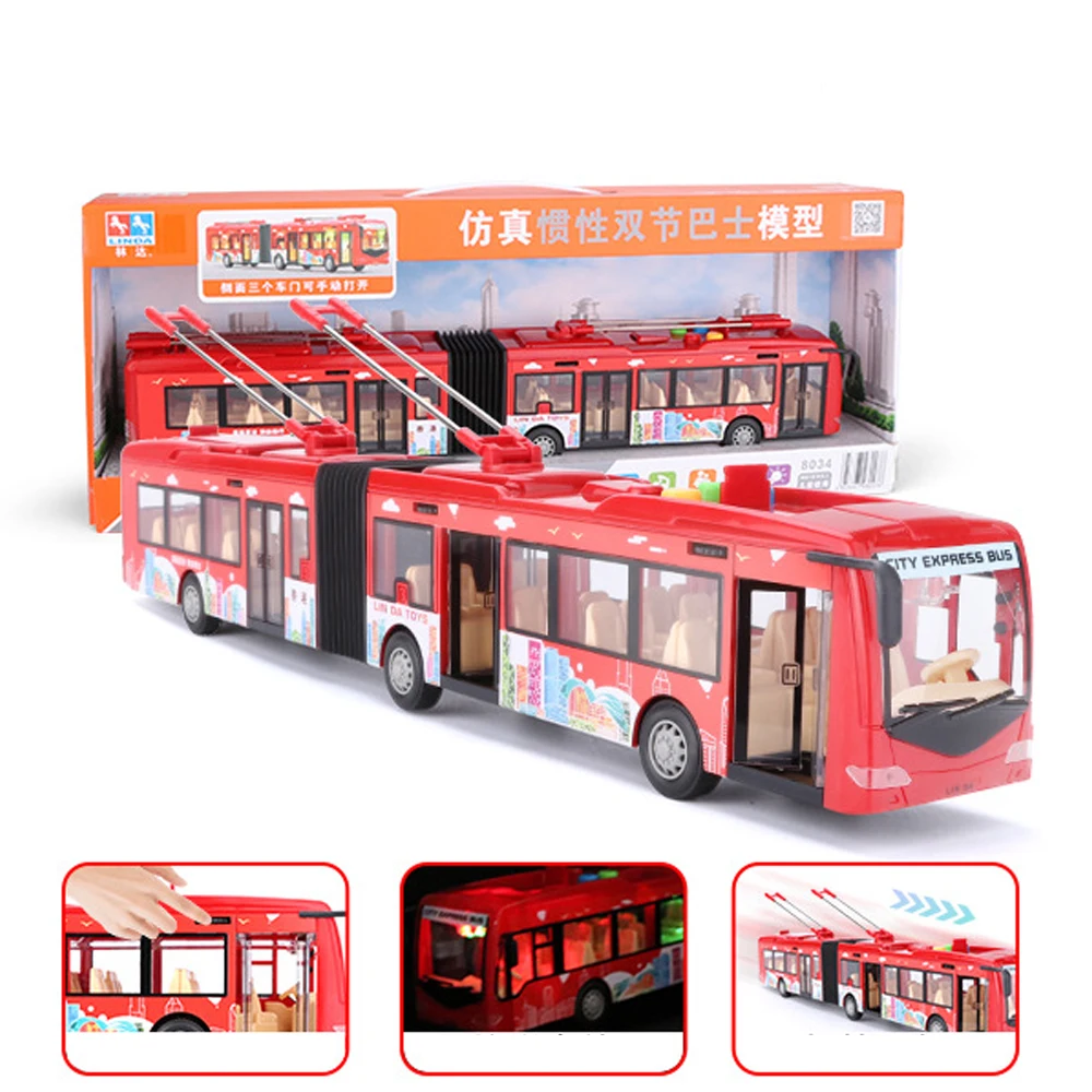 

Inertia Large Double Section Bus Model Toy Plastic Car Children's Toy Car for Boy Girl Children Toy Fun Educational Puzzle Gift