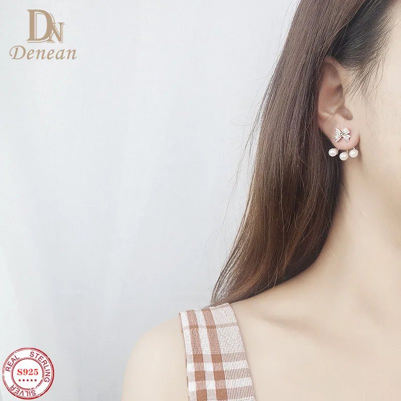 

Женские серьги из серебра 925 пробы, с жемчугом и бабочкой