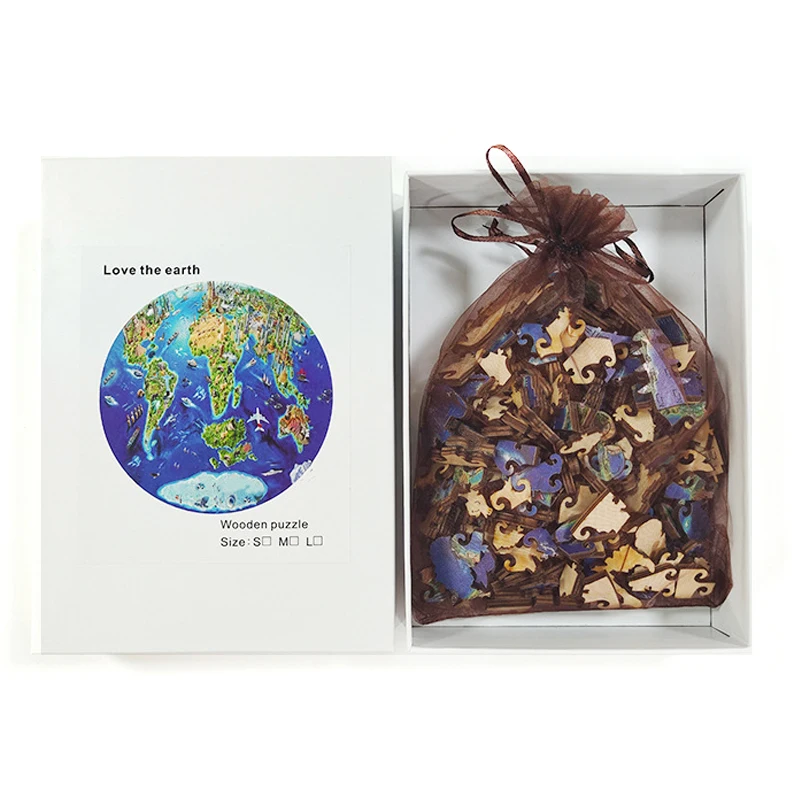 

Special Shaped Wooden Jigsaw Puzzle Earth Adult Youth Children Gift Building Block DIY Educational Toys