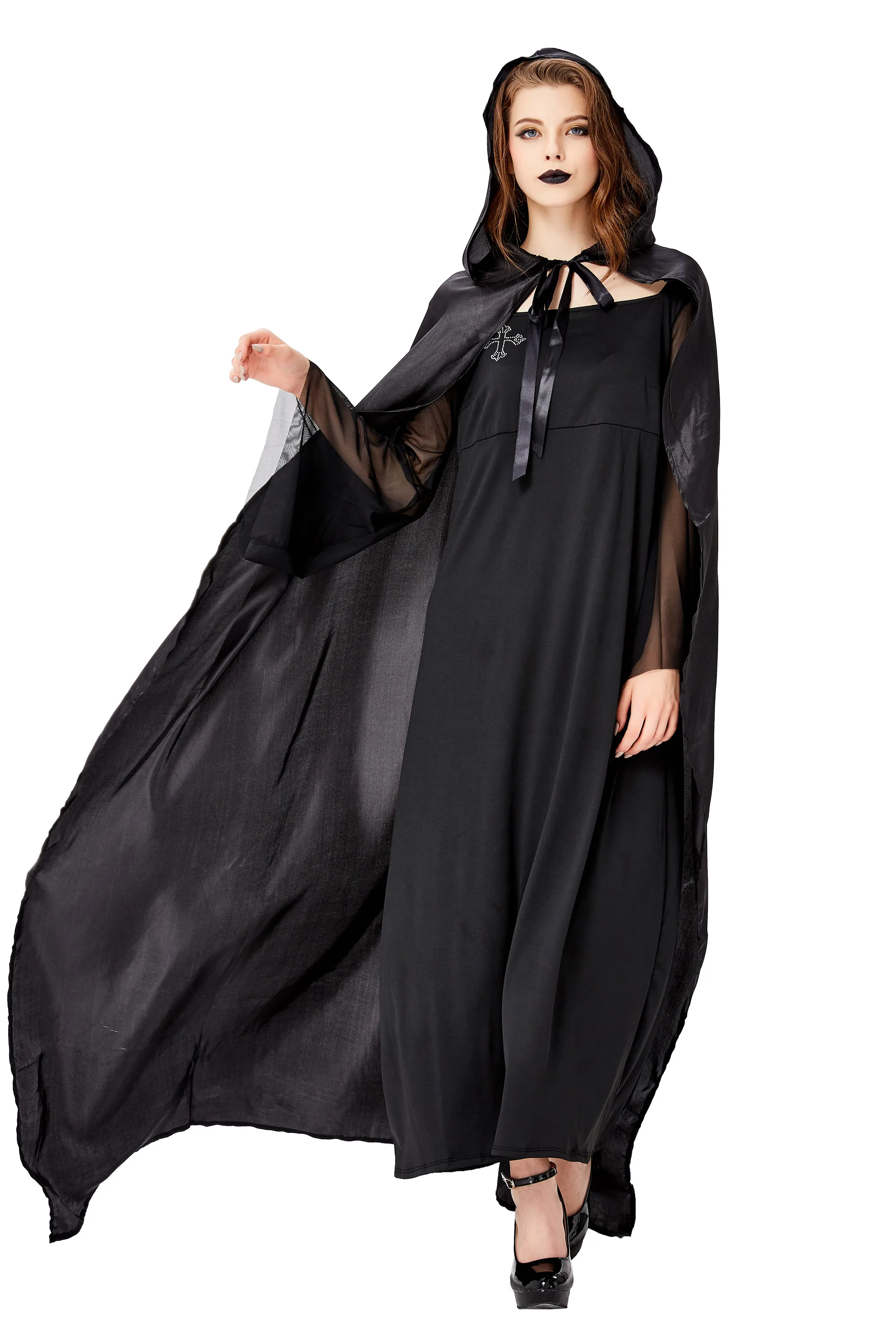 Роскошный готический костюм ведьмы для костюм для взрослых женщин на Хеллоуин карнавал мертвая ведьма ролевая игра косплей женский маскарадный костюм