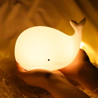 cartoon night light with dolphin shape cute baby room led night lights with 7 lighting effects sleeping touch sensor lamps