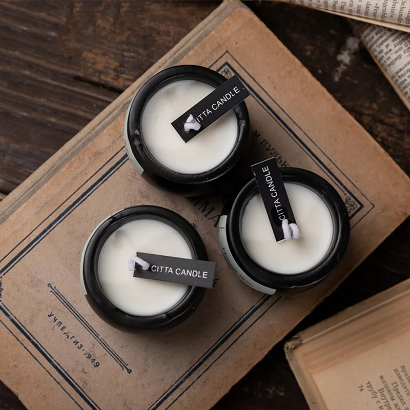 Черные керамические горшки в скандинавском стиле ароматические свечи ручной